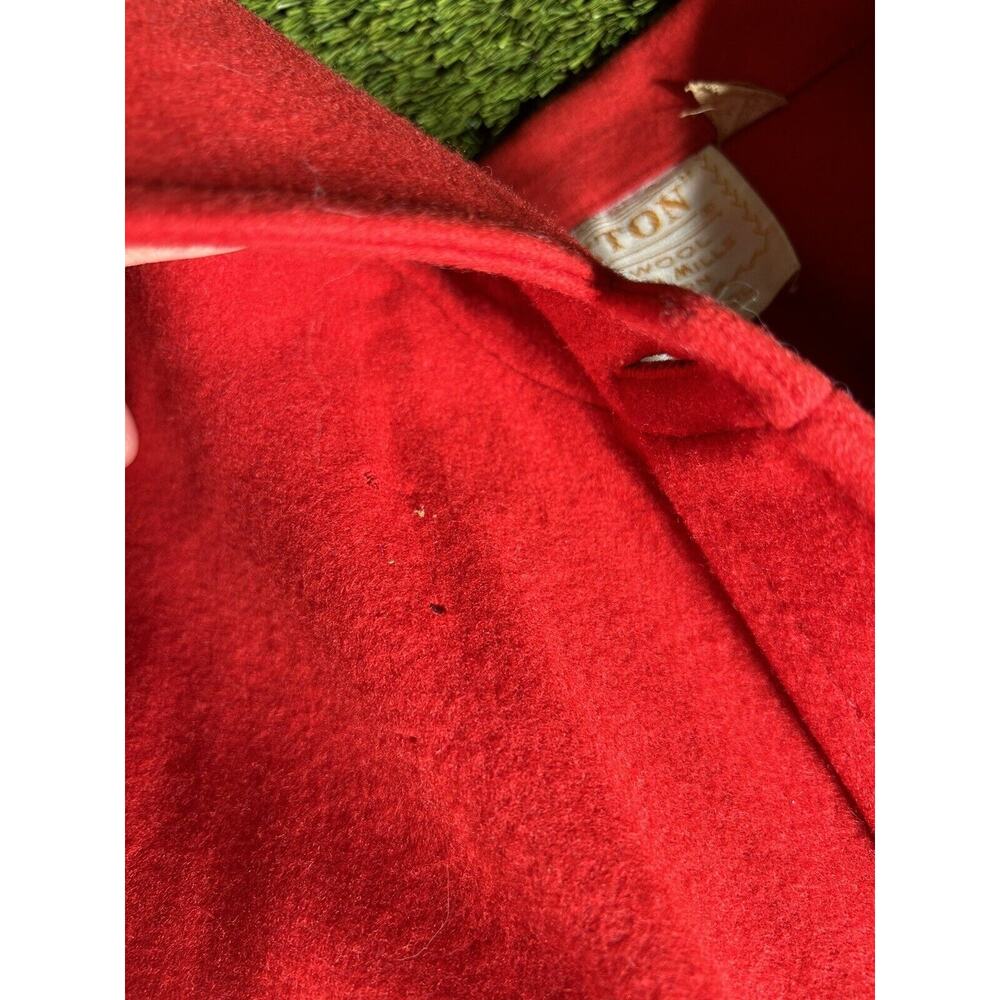 Pendleton Vintage 50s 60s Red 100% Virgin Wool Cape Jacket One Size - Picture 12 of 12